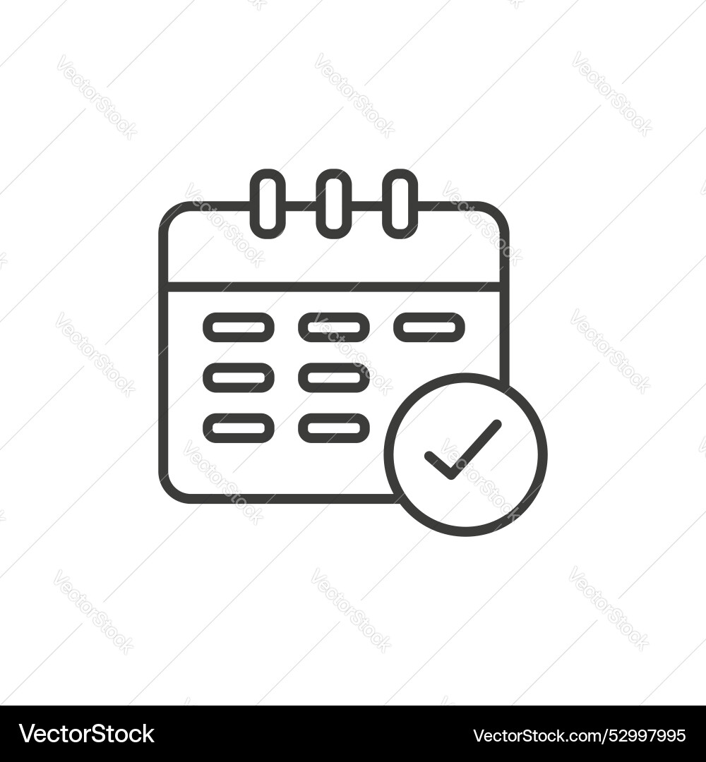 Calendar check icon set date available sign event Vector Image