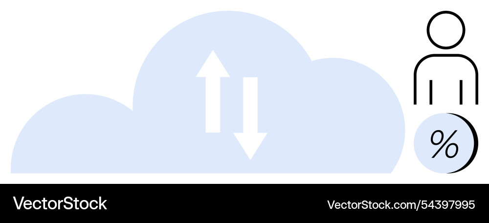 Cloud computing concept with data synchronization Vector Image