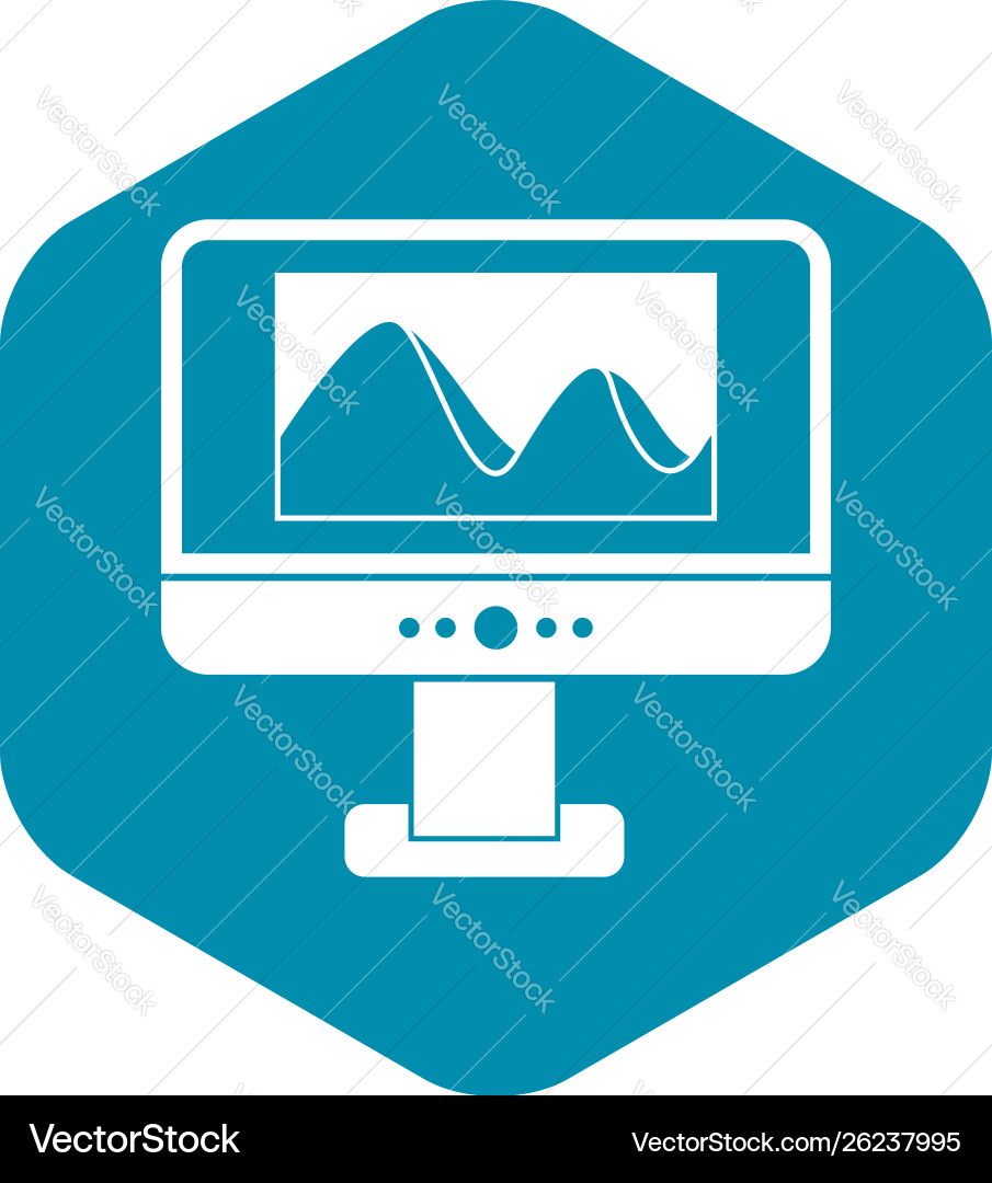 Computer monitor with photo on screen icon Vector Image