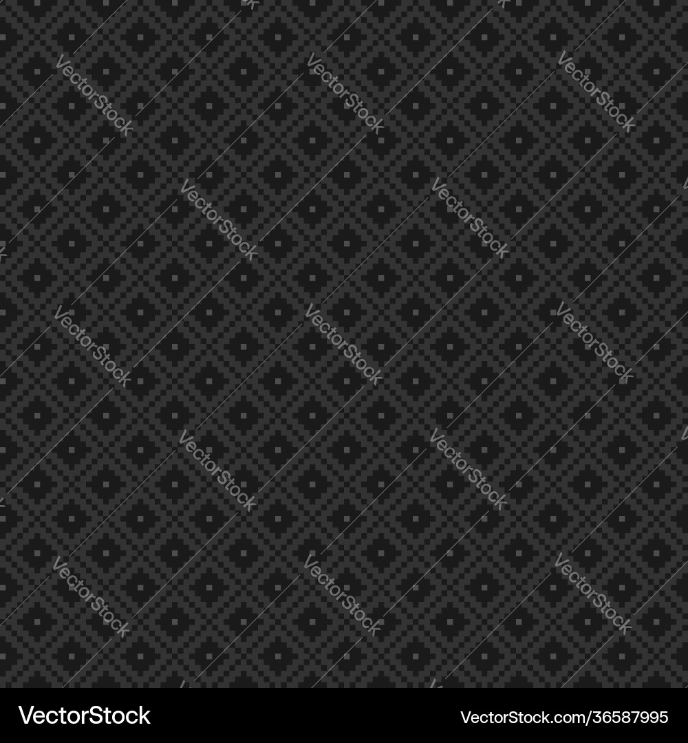 Dark grey pixel pattern with diamonds or diagonal vector image