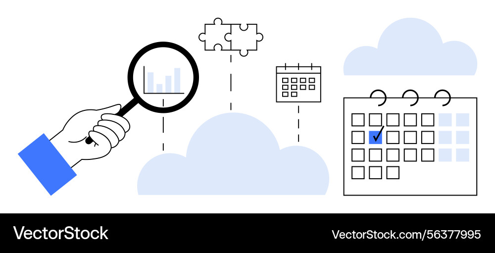 Data analysis and task management with cloud Data analysis and task management with cloud vector image