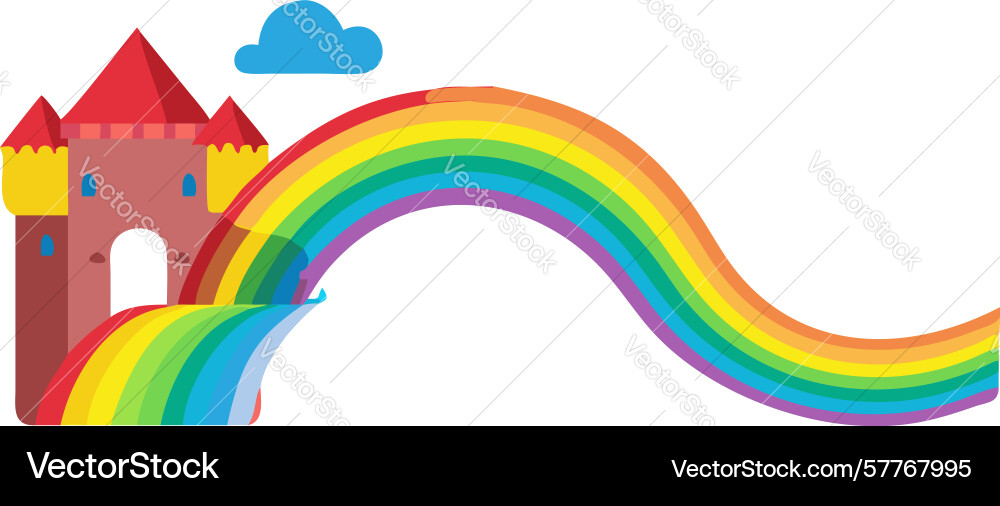 Dynamic rainbow bridge whimsical archway element Vector Image