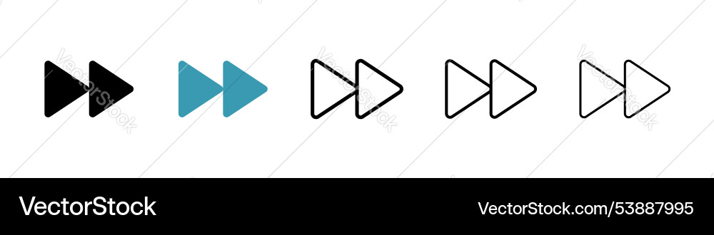Fast forward icon set vector image