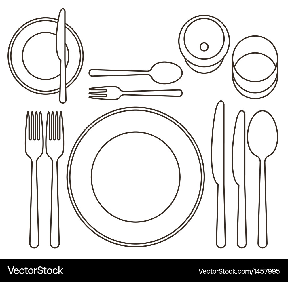 Isolated Place Setting vector image