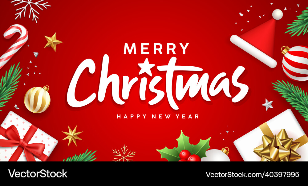 Merry christmas text ornament banners design Merry christmas text ornament banners design vector image