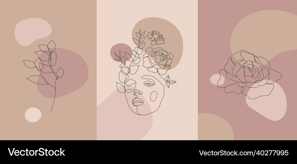 Minimalist style portrait continuous line Vector Image