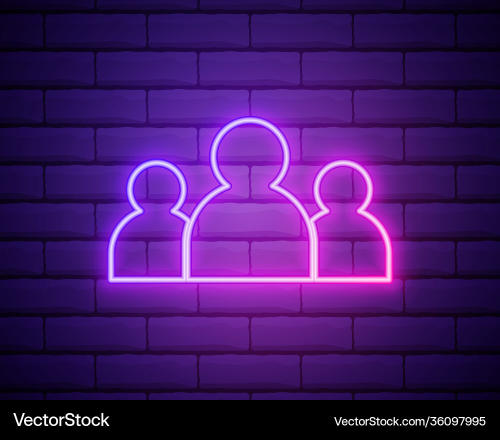 People neon icon elements web set simple Vector Image