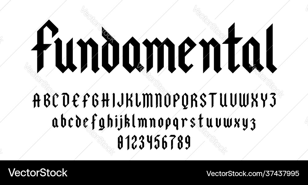 Set alphabets font letters and numbers Set alphabets font letters and numbers vector image