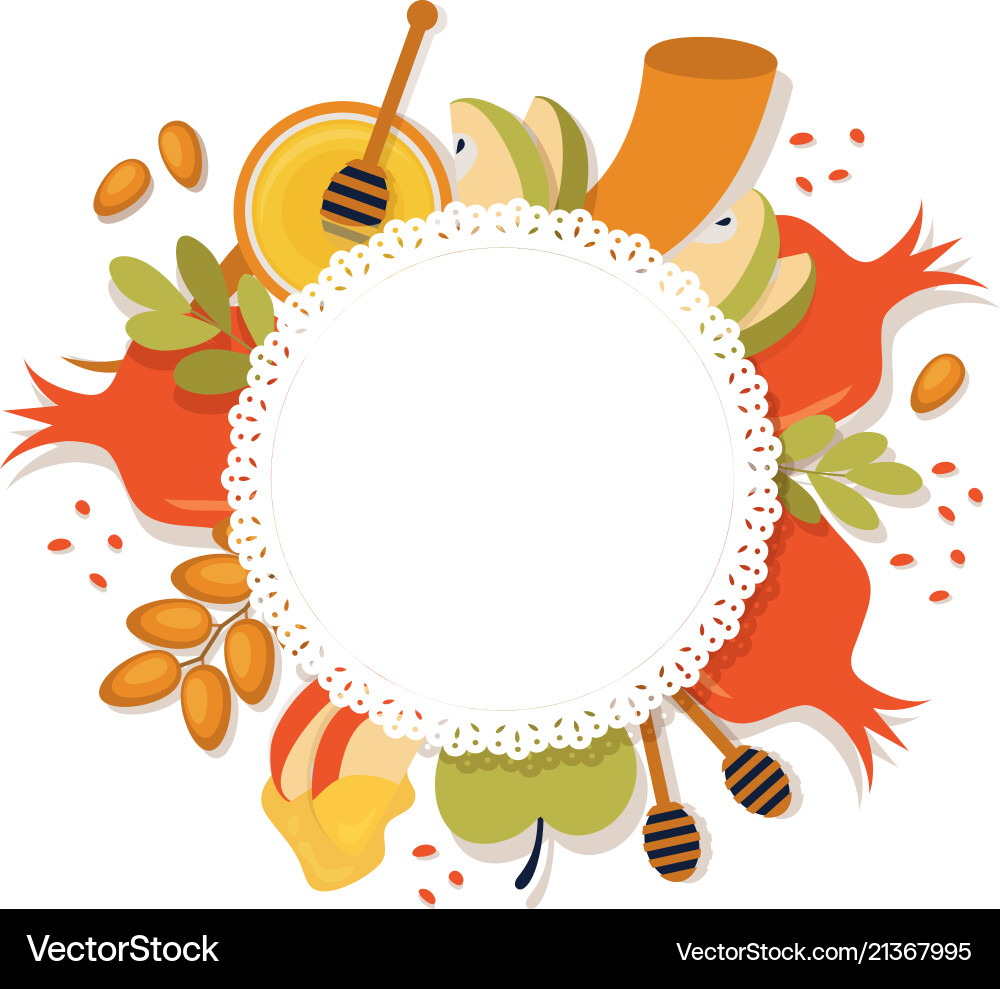 Symbols jewish holiday rosh hashana new year Symbols jewish holiday rosh hashana new year vector image