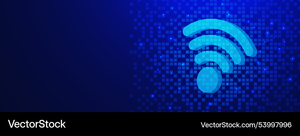 3d wifi symbol for network and internet connection 3d wifi symbol for network and internet connection vector image