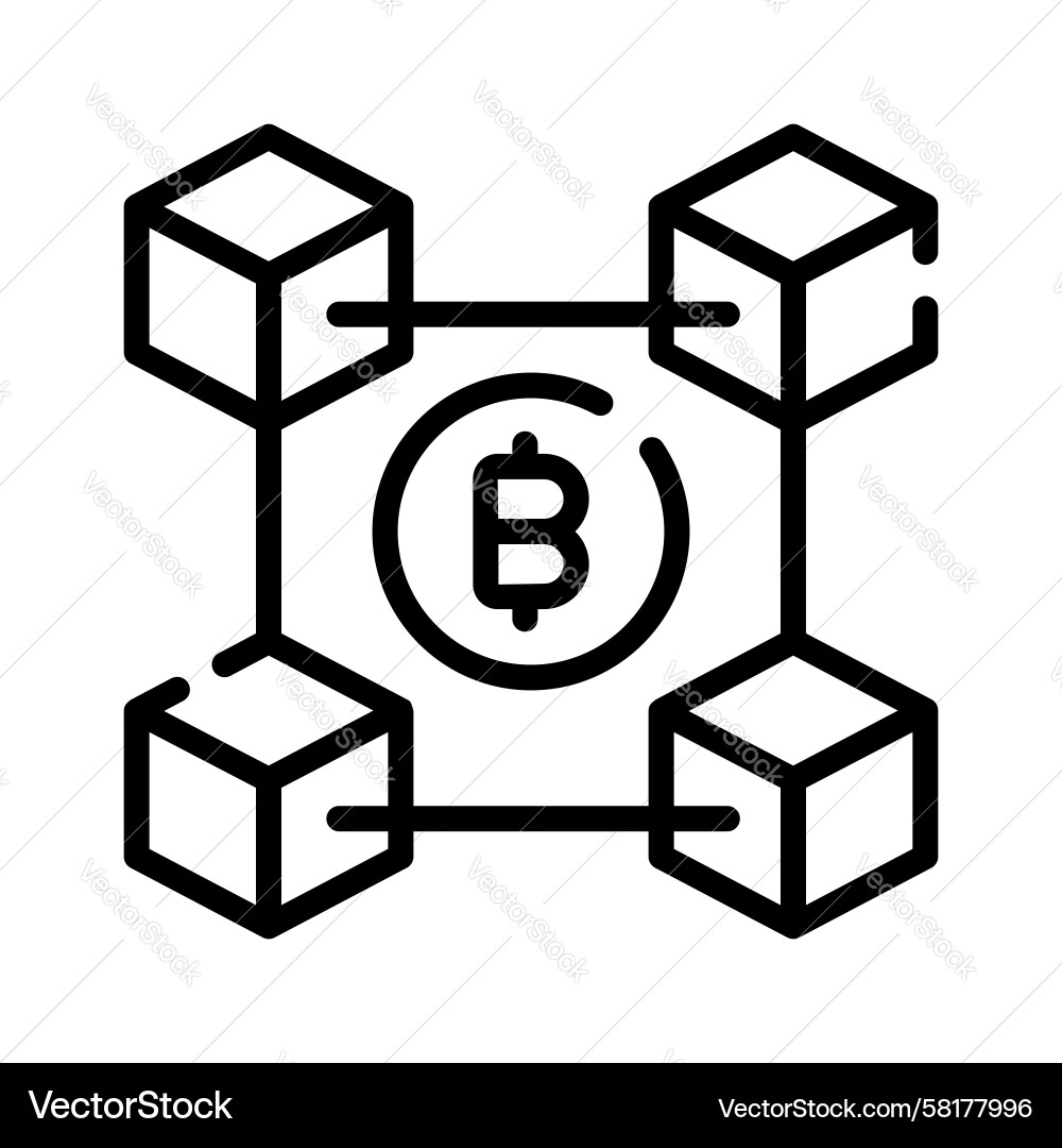 Blockchain Network Connection Vector Image