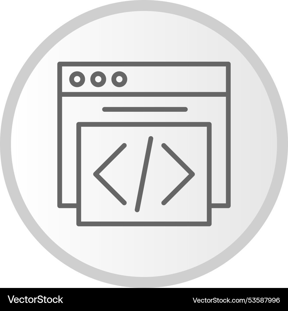 Code line circle grey icon vector image