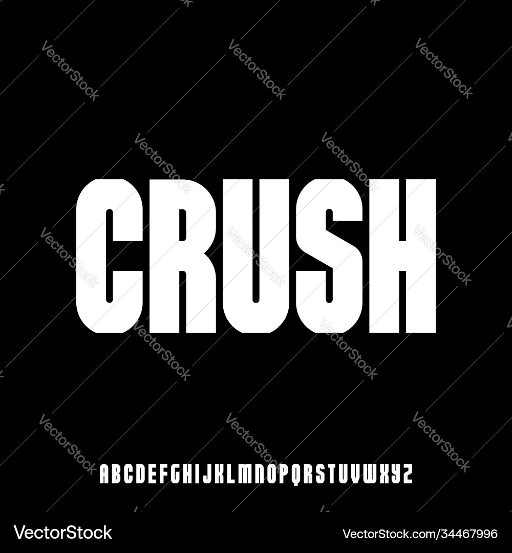 Crush display font sest Crush display font sest vector image