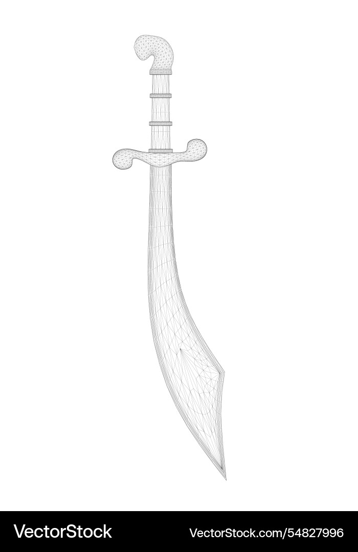 Wireframe of an ancient sword from black lines vector image