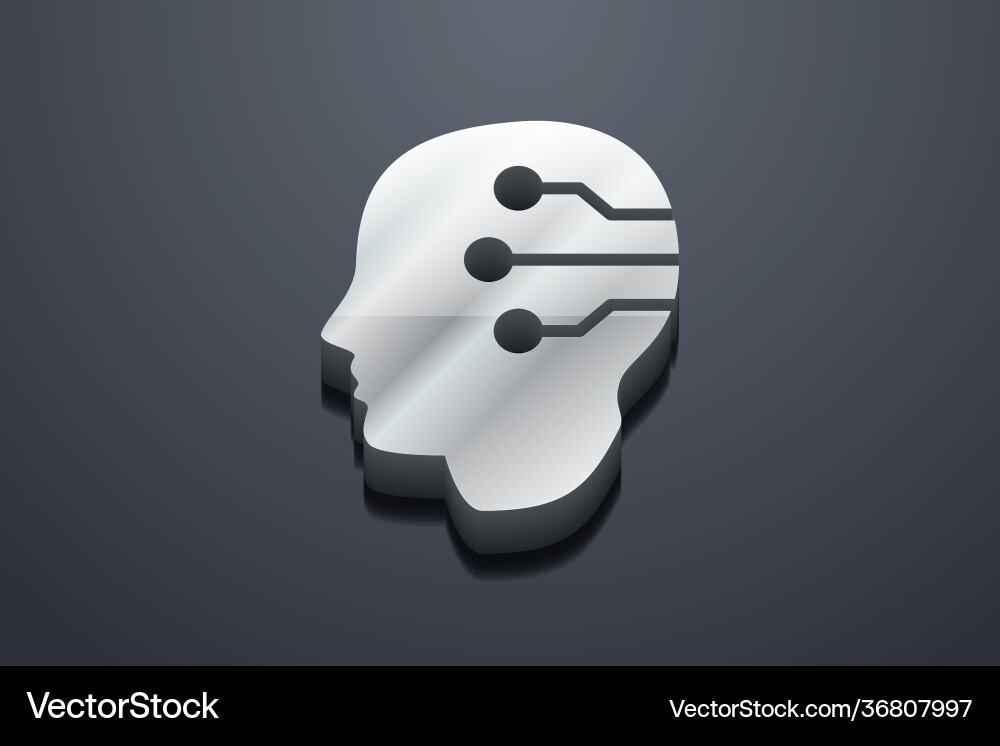 Artificial intelligence - icon with shadow Artificial intelligence - icon with shadow vector image