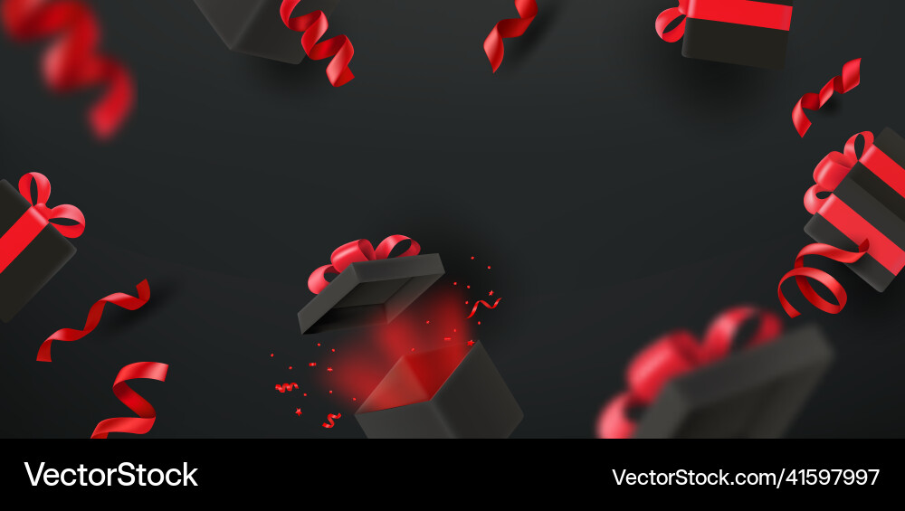 Black background with boxes 3d header banner Vector Image