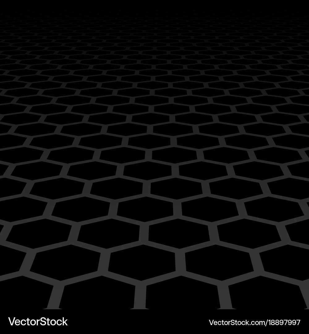 Black background with hexagonal shapes vector image