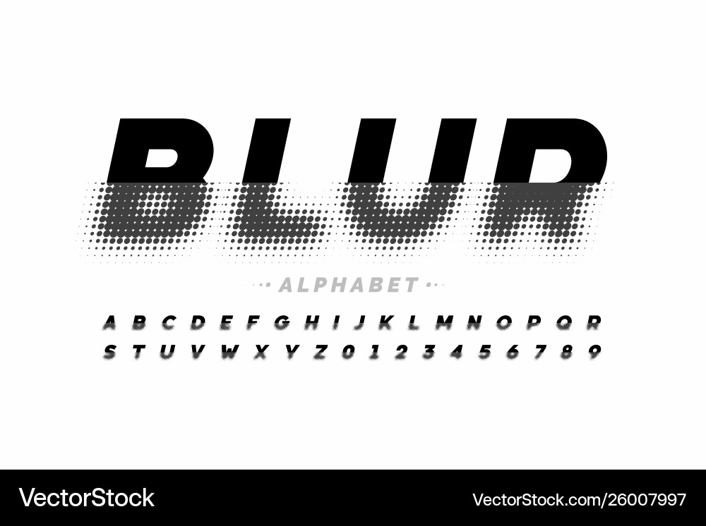 Blurred style font design alphabet letters Blurred style font design alphabet letters vector image