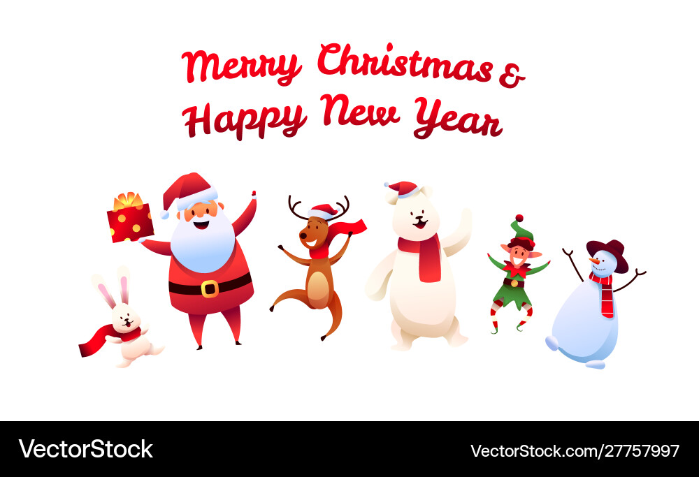 Cartoon santa claus with present box Cartoon santa claus with present box vector image