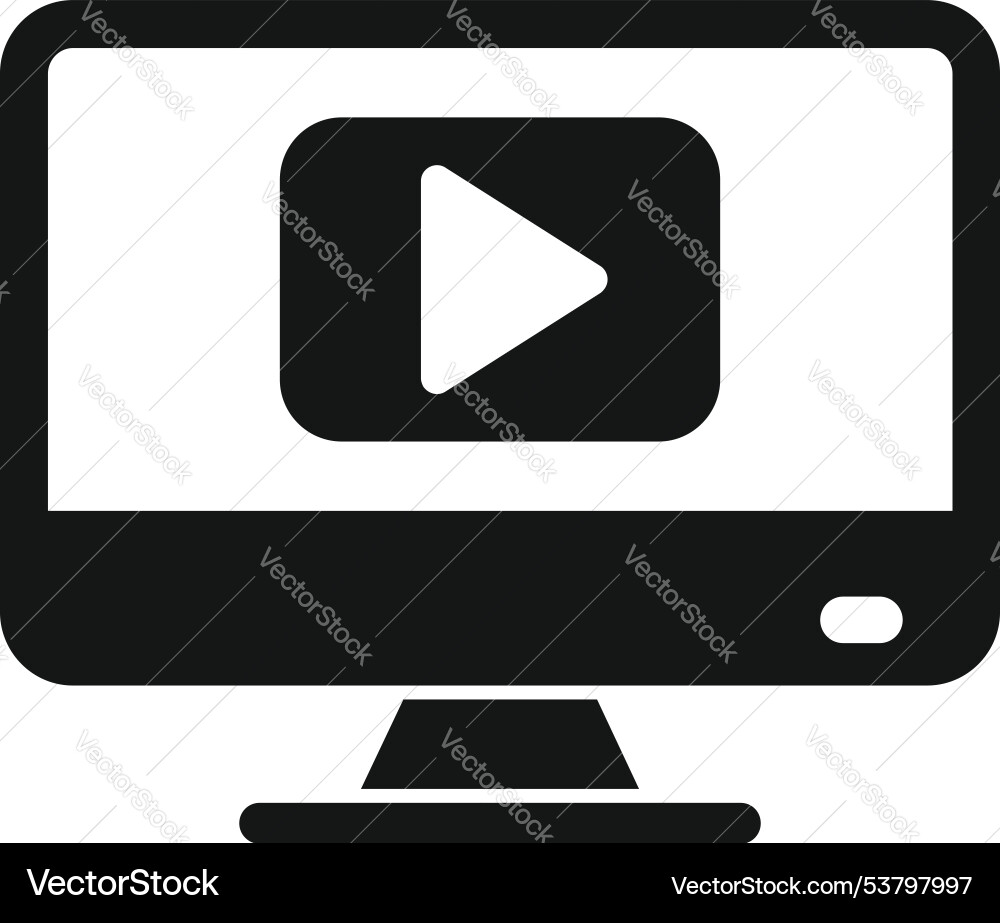 Computermonitor anzeigen Videoplayer-Symbol vektorbild