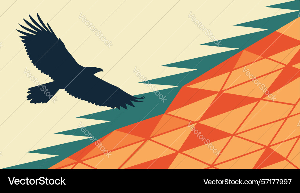 Geometric bird in flight with abstract background vector image