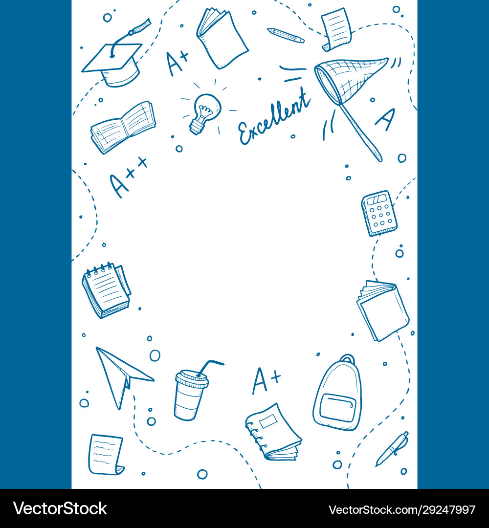 Hand drawn set college school study elements Hand drawn set college school study elements vector image