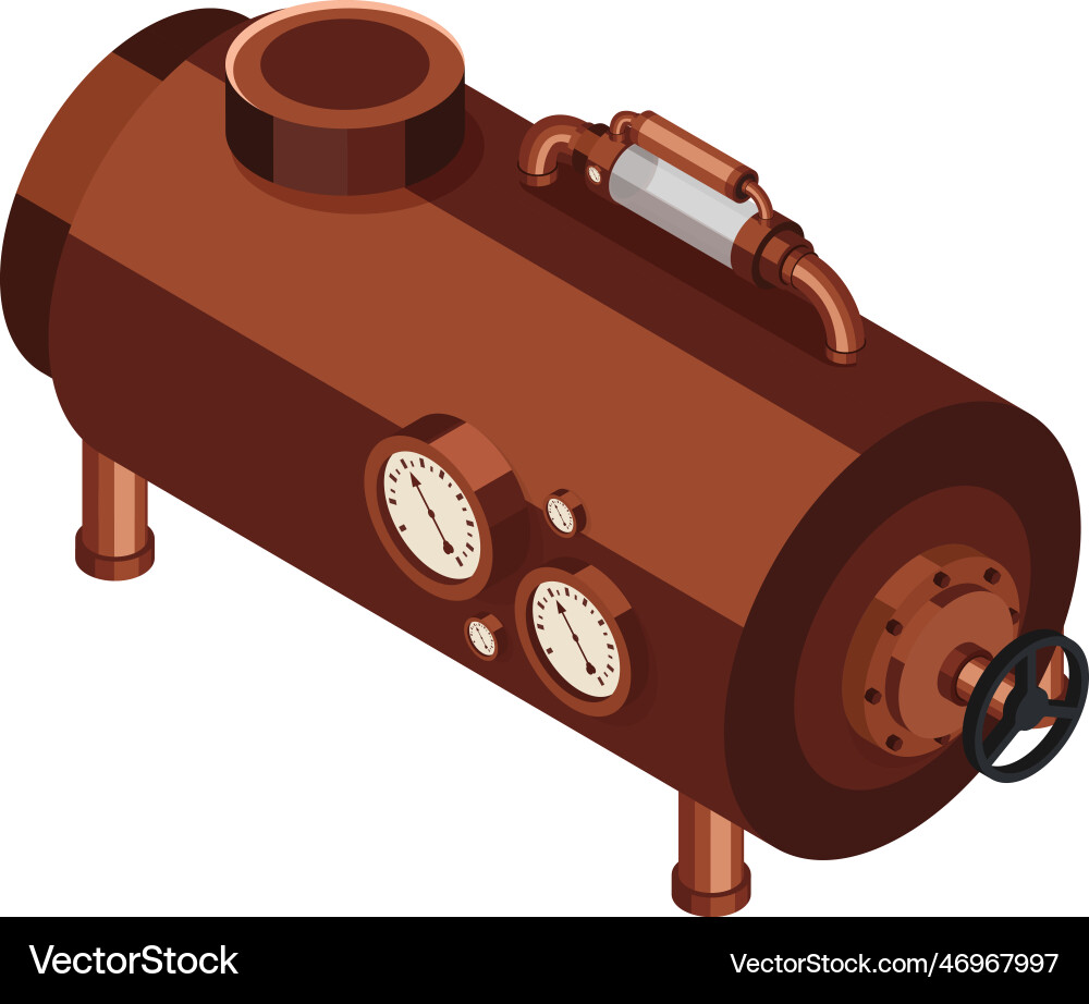 Isometric steampunk boiler Isometric steampunk boiler vector image