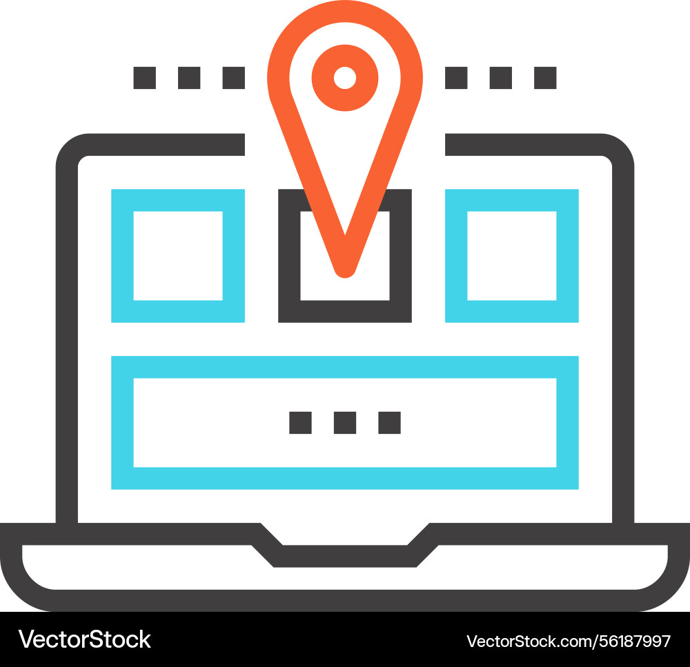Navigation flat line web icon concept Navigation flat line web icon concept vector image