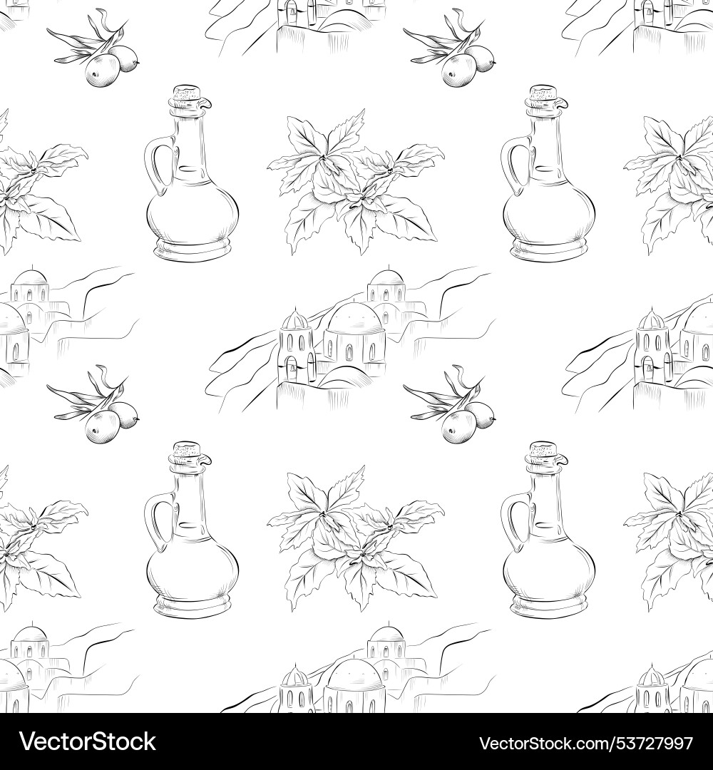 Seamless pattern line art elements - food Seamless pattern line art elements - food Vector Image