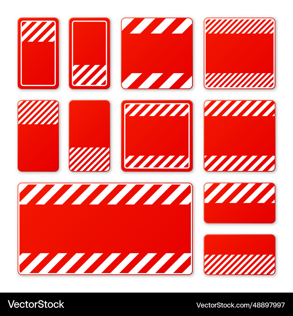 Various blank red warning signs with diagonal Various blank red warning signs with diagonal vector image