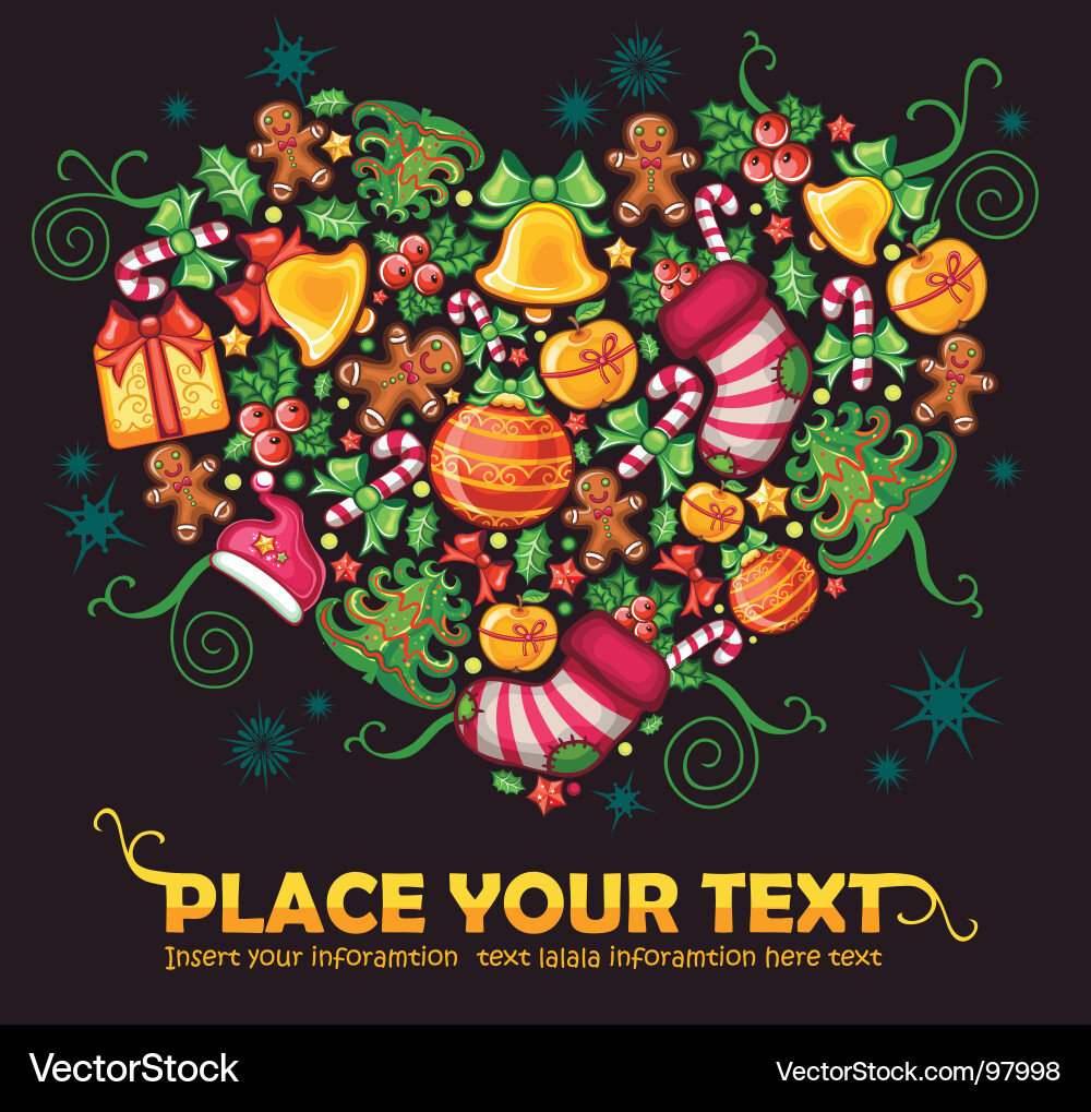 Christmas Heart Collection Vector Image