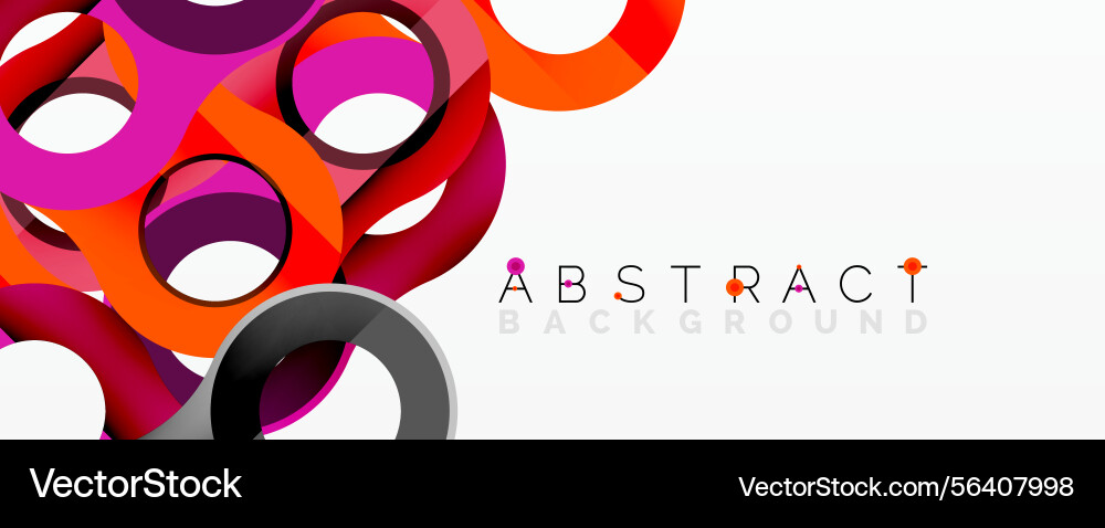 Colorful ribbon loops create dynamic abstract Colorful ribbon loops create dynamic abstract Vector Image