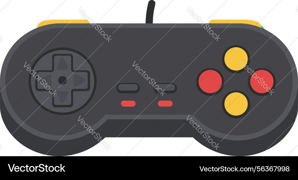 Retro game controller with red and yellow buttons Retro game controller with red and yellow buttons vector image