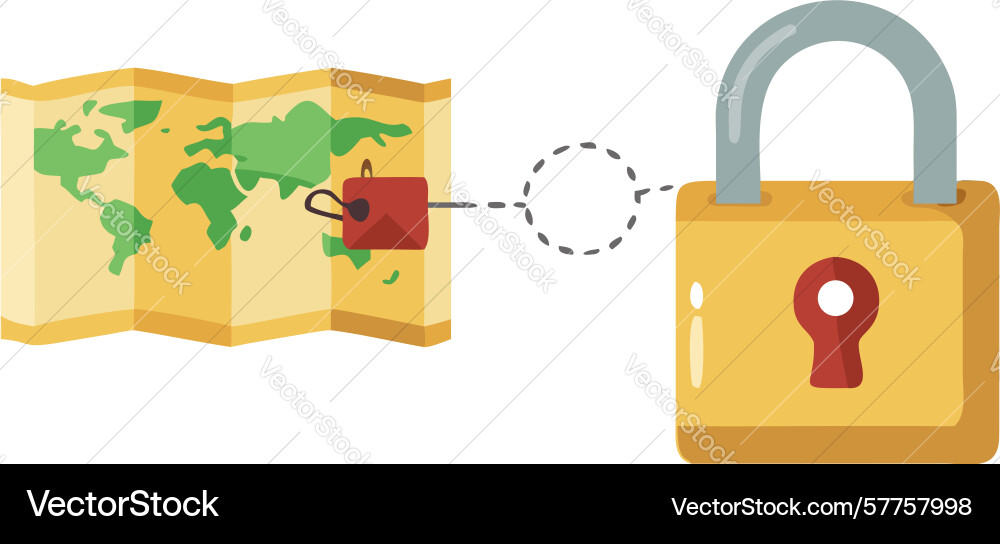Secure location map icon restricted area access vector image