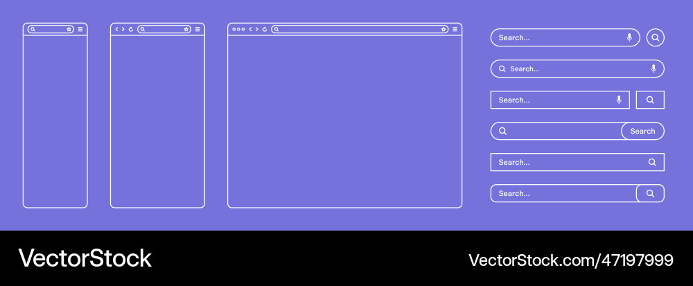 Blank web browser internet page window Blank web browser internet page window vector image