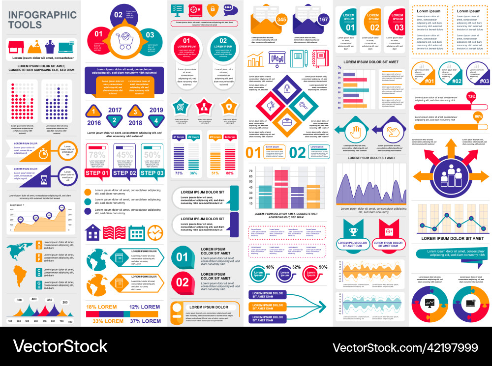 Bundle infographic elements data visualization Bundle infographic elements data visualization Vector Image
