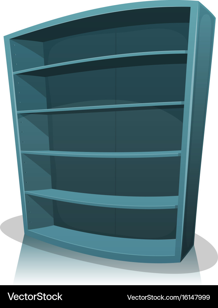 Cartoon empty library bookshelf vector image