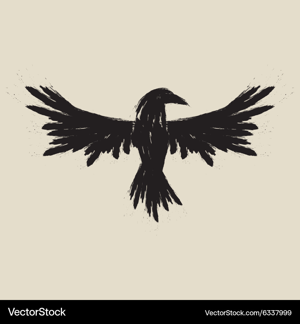 Dark Raven Silhouette Vector Image