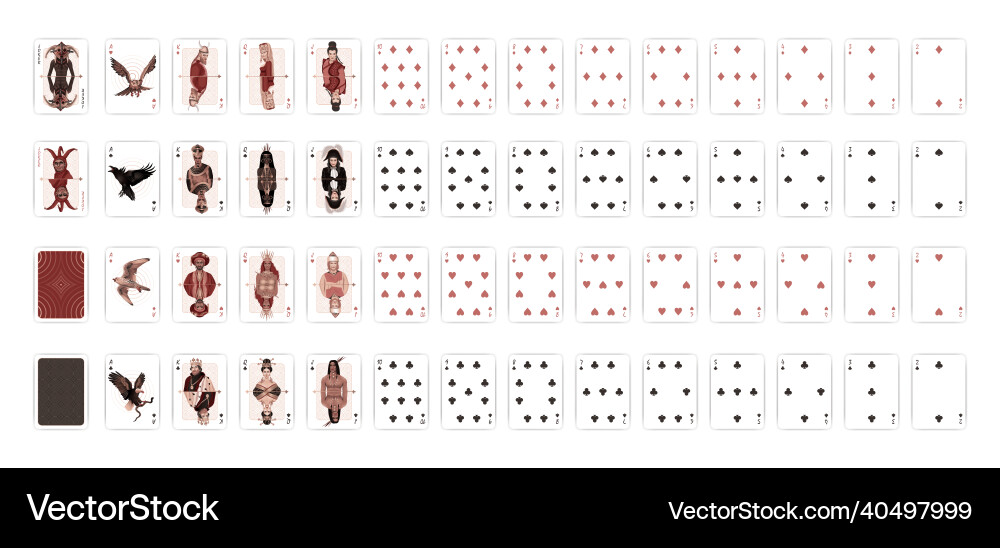 Deck der Pokerkarten Deck der Pokerkarten vektorbild