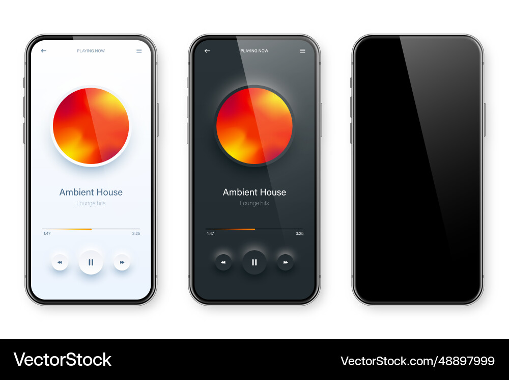 Online audio player user interface smartphone app Online audio player user interface smartphone app vector image