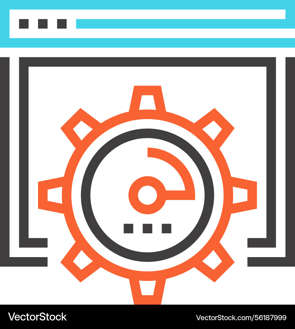 Performance flat line web icon concept Performance flat line web icon concept vector image