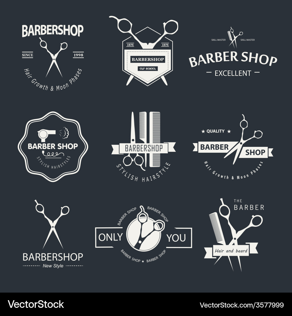 Retro Barber Shop Elements Vector Image