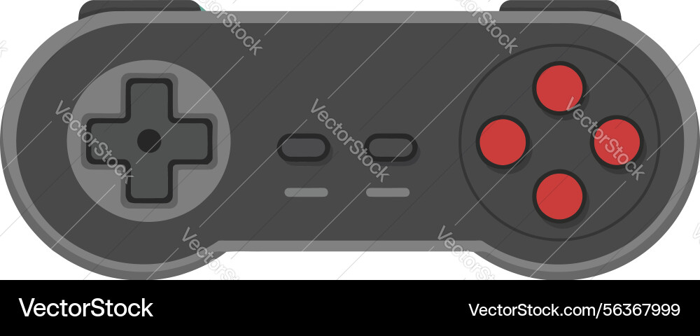 Retro game controller with red buttons and gray Retro game controller with red buttons and gray vector image