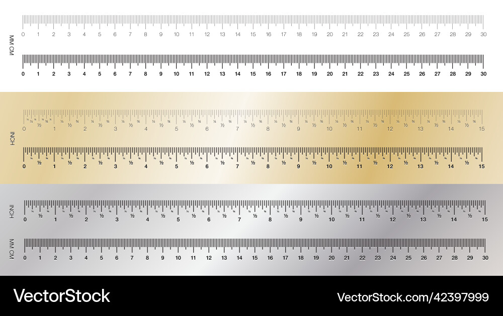 Ruler measuring scale markup for rulers Ruler measuring scale markup for rulers vector image