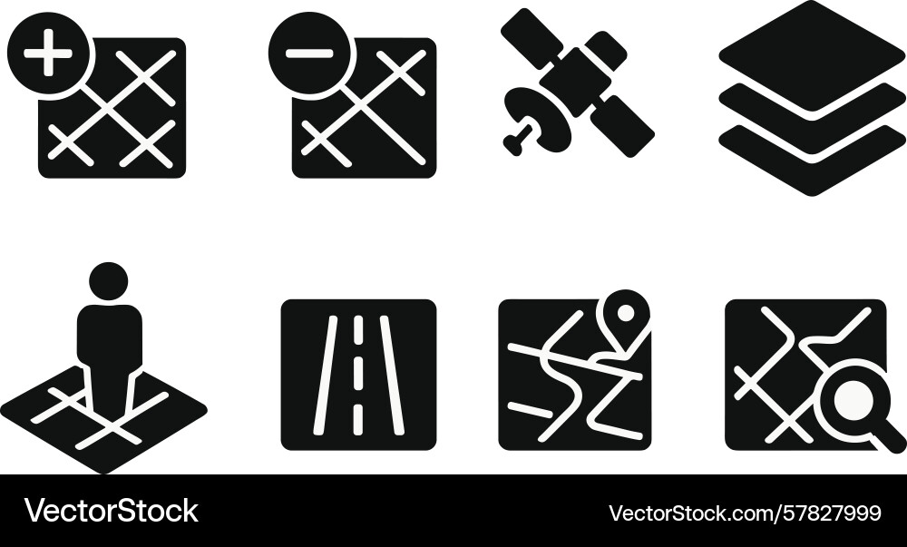 Set of web icons representing mapping features Set of web icons representing mapping features vector image