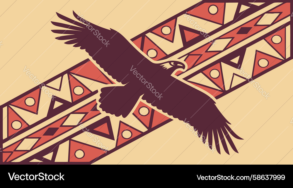 Stylized bird abstract pattern flight design Vector Image
