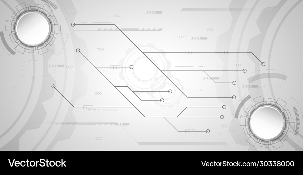 Abstract Technology Background - Gears & Circuits vector image