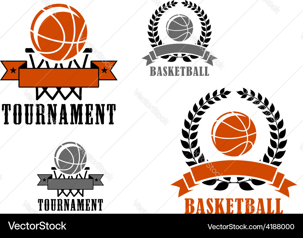 Basketball Tournament Emblems vector image