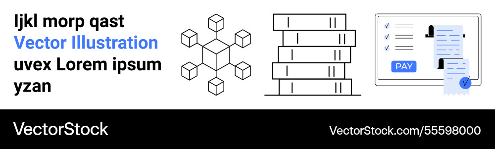 Blockchain network data storage and digital Blockchain network data storage and digital Vector Image