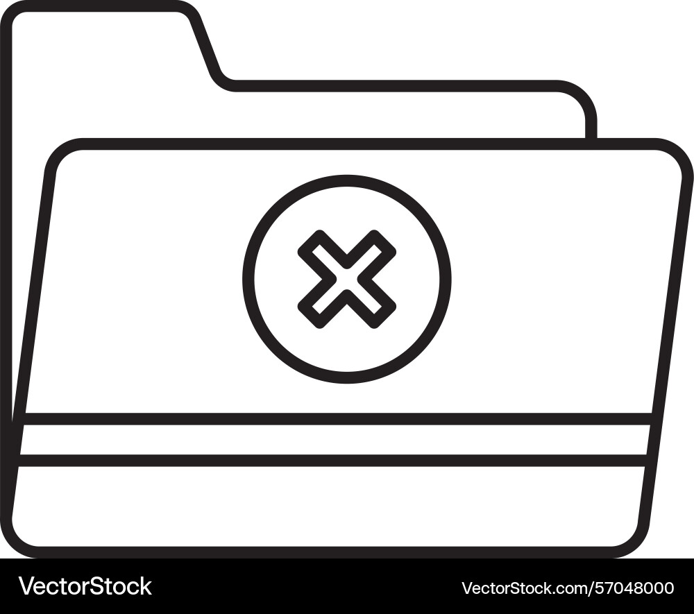 Delete folder line icon design Vector Image